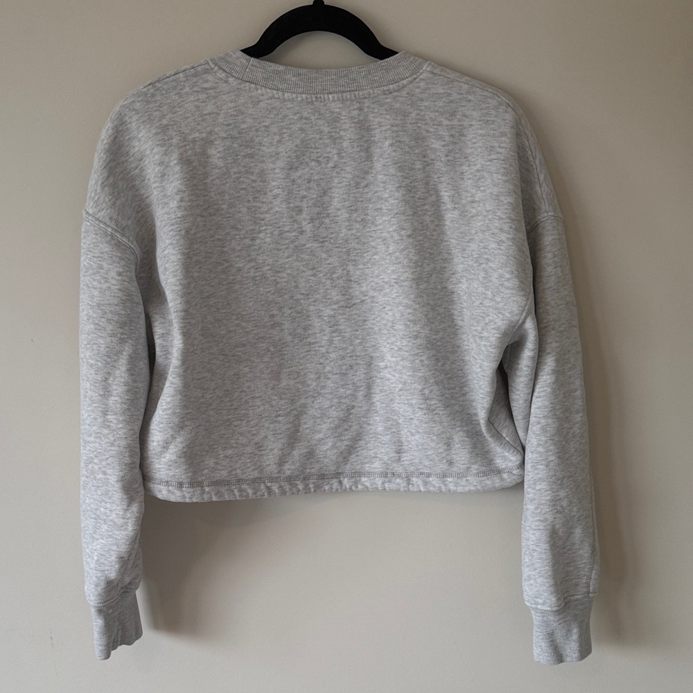 2. | No Boundaries | Cropped Heather Gray Crewneck Sweatshirt | L - Picture 5 of 5